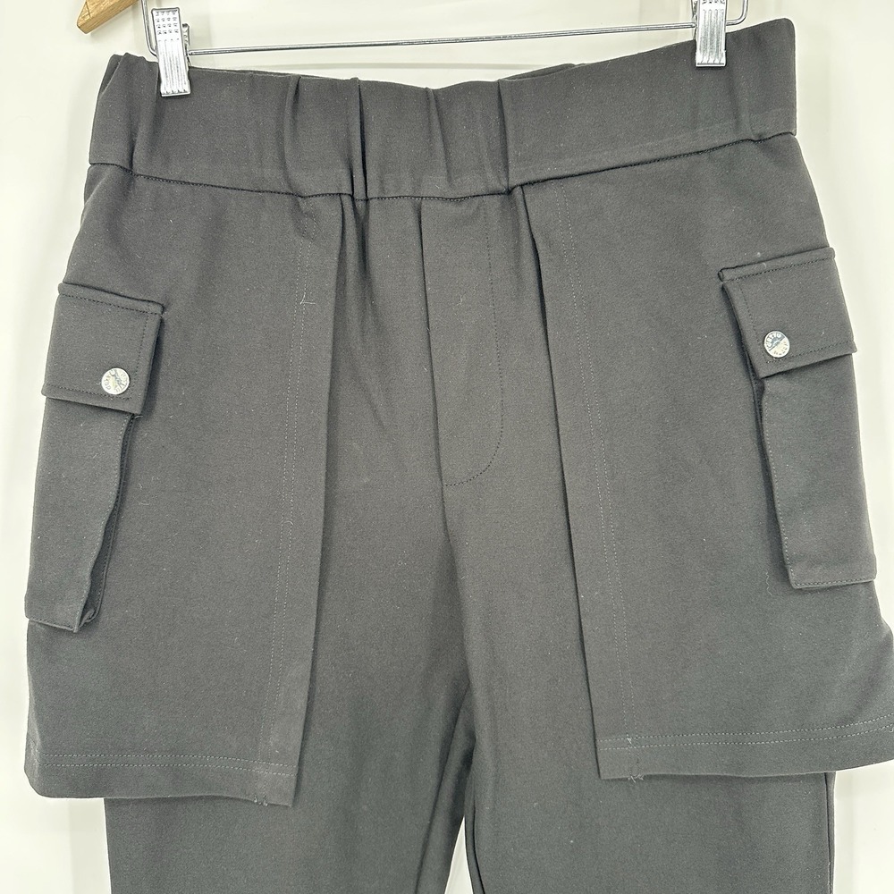 Orttu Medium NY Skirt Pants Jogger Black Men Avant-garde Elastic Waist Slim Cut - Picture 3 of 15